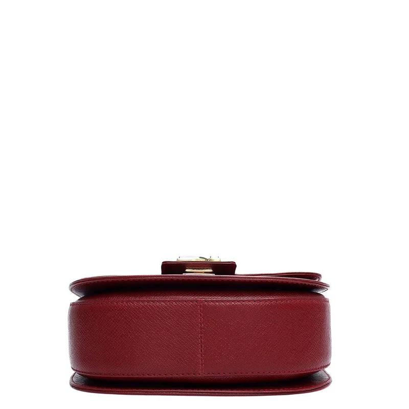 Da Milano Cherry Small Franzy Leather Satchel - Cherry for Women | Best Price UAE